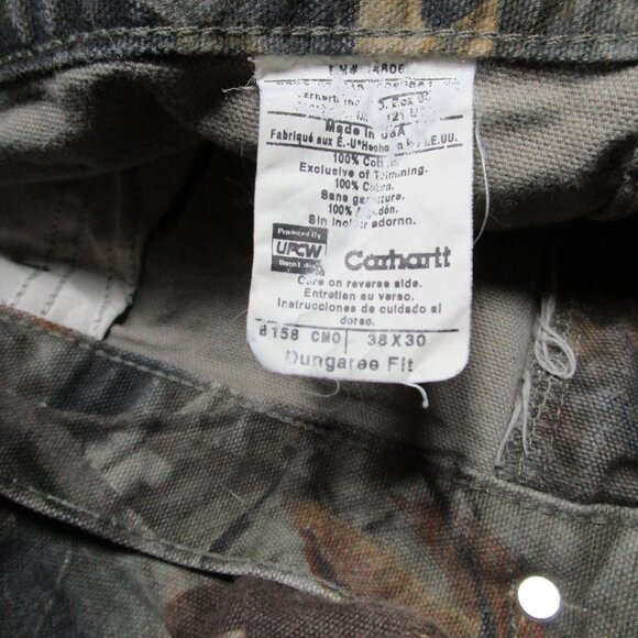 Vintage Carhartt B158 Realtree Camo Pants 38x30 | Union Made USA Dungaree Fit - Picture 9 of 9